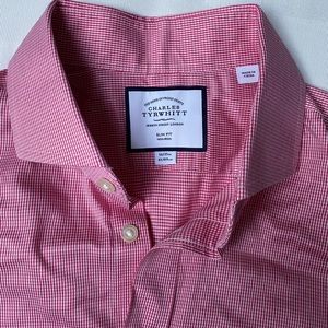 Charles Tyrwhitt 16/35 button down dress shirt red